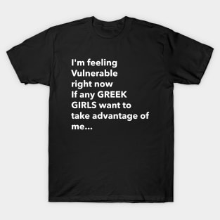 I Love Greek Girls Funny Vulnerable RN T-Shirt